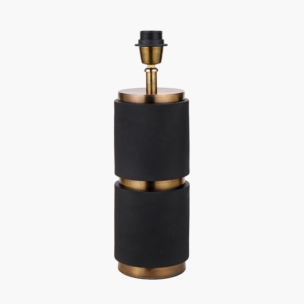 Alnico Black and Brass Metal Textured Table Lamp Base.