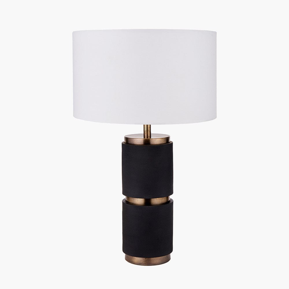 Alnico Black and Brass Metal Textured Table Lamp Base.