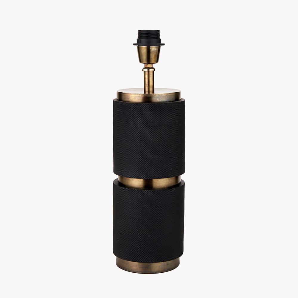 Alnico Black and Brass Metal Textured Table Lamp Base.