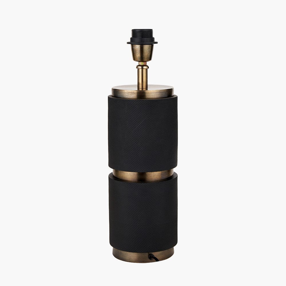 Alnico Black and Brass Metal Textured Table Lamp Base.
