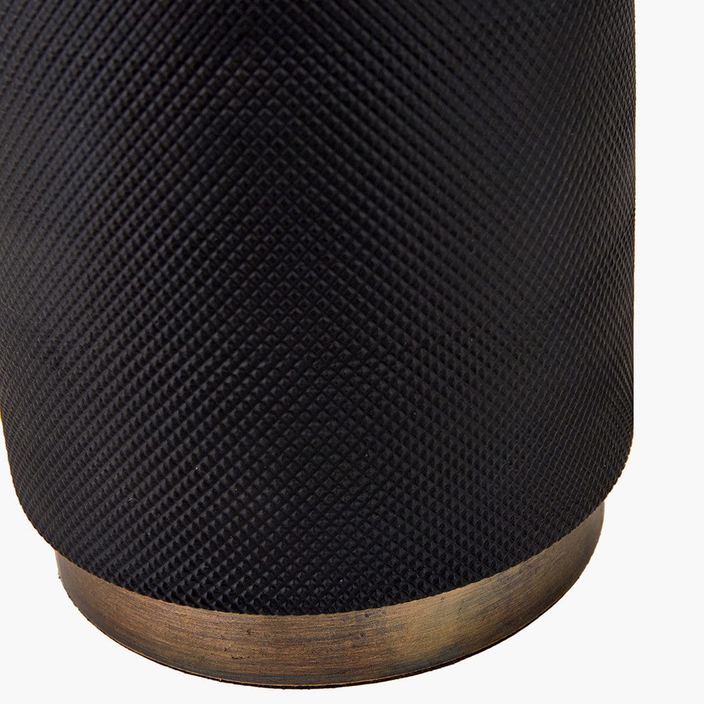 Alnico Black and Brass Metal Textured Table Lamp Base.