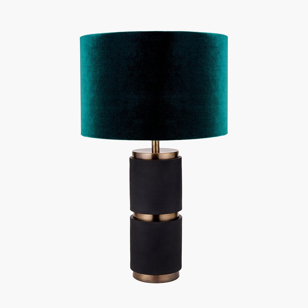 Alnico Black and Brass Metal Textured Table Lamp Base.