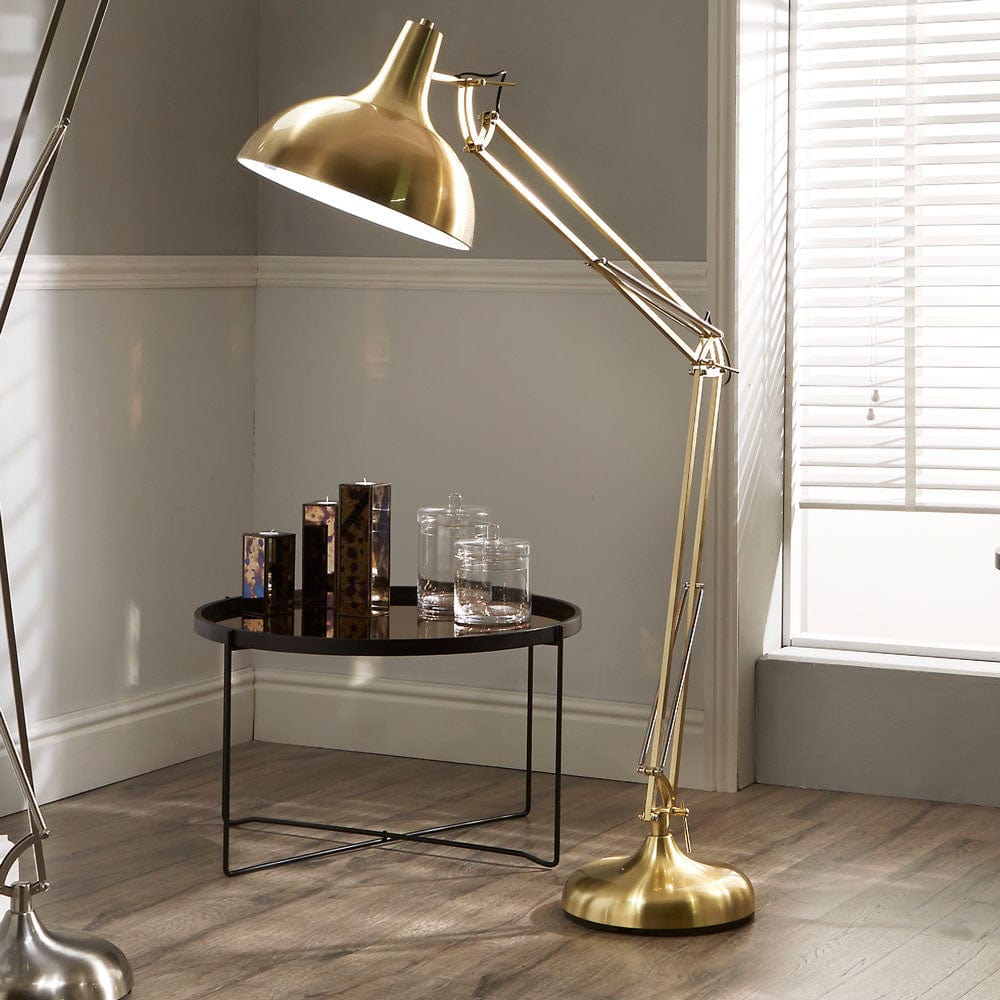 Pacific Lifestyle Lighting Alonzo Brass Task Floor Lamp House of Isabella UK