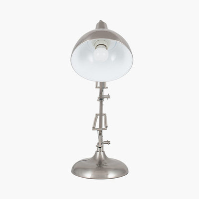 Pacific Lifestyle Lighting Alonzo Brushed Chrome Metal Task Table Lamp House of Isabella UK