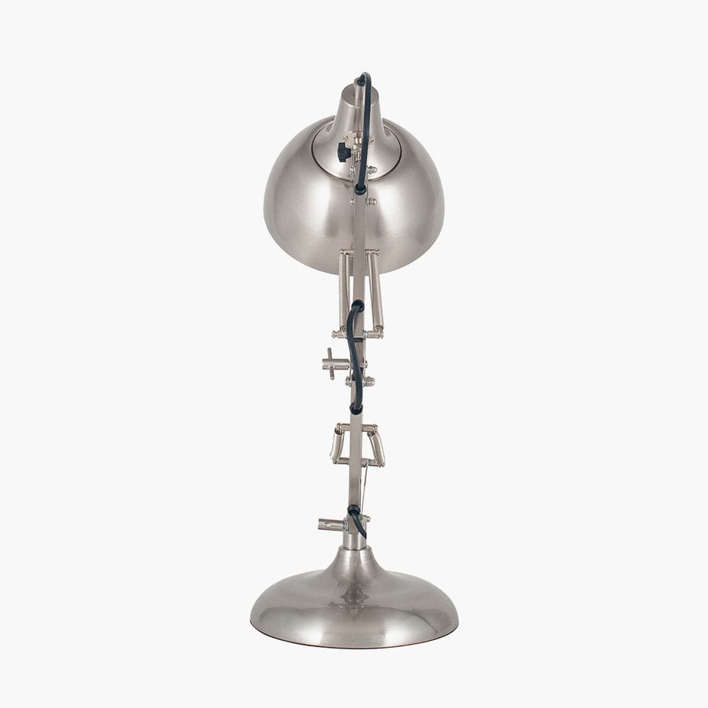 Pacific Lifestyle Lighting Alonzo Brushed Chrome Metal Task Table Lamp House of Isabella UK