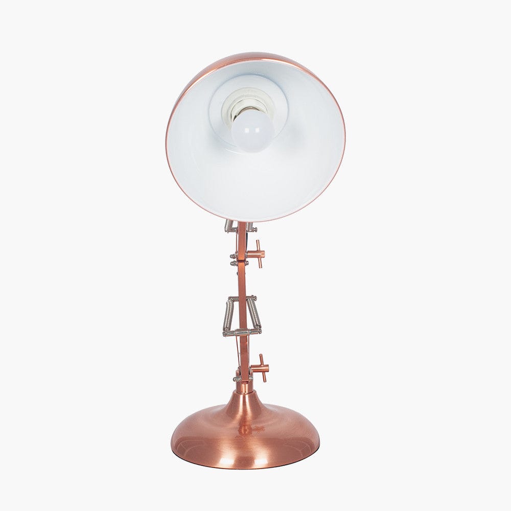Alonzo Brushed Copper Metal Task Table Lamp.