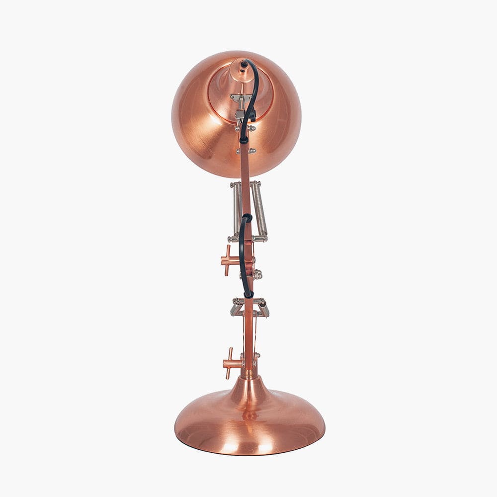 Pacific Lifestyle Lighting Alonzo Brushed Copper Metal Task Table Lamp House of Isabella UK