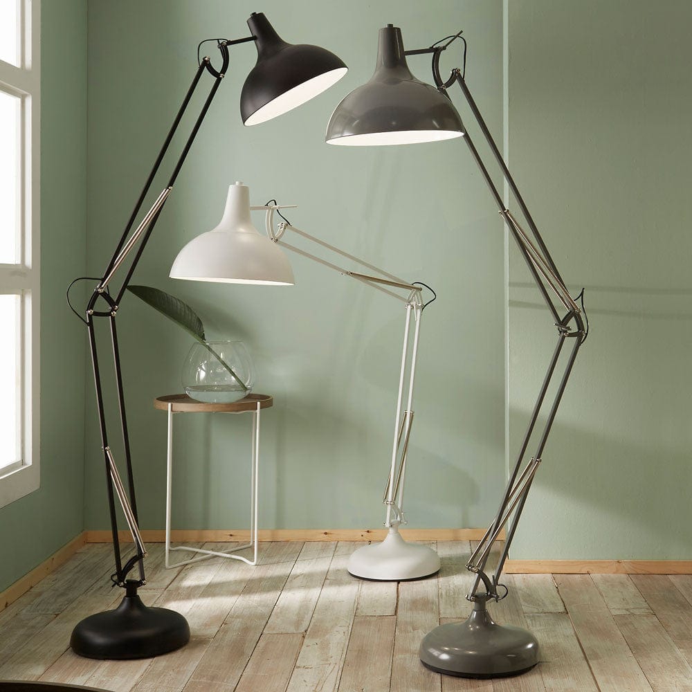 Pacific Lifestyle Lighting Alonzo Grey Painted Oversize Task Floor Lamp House of Isabella UK