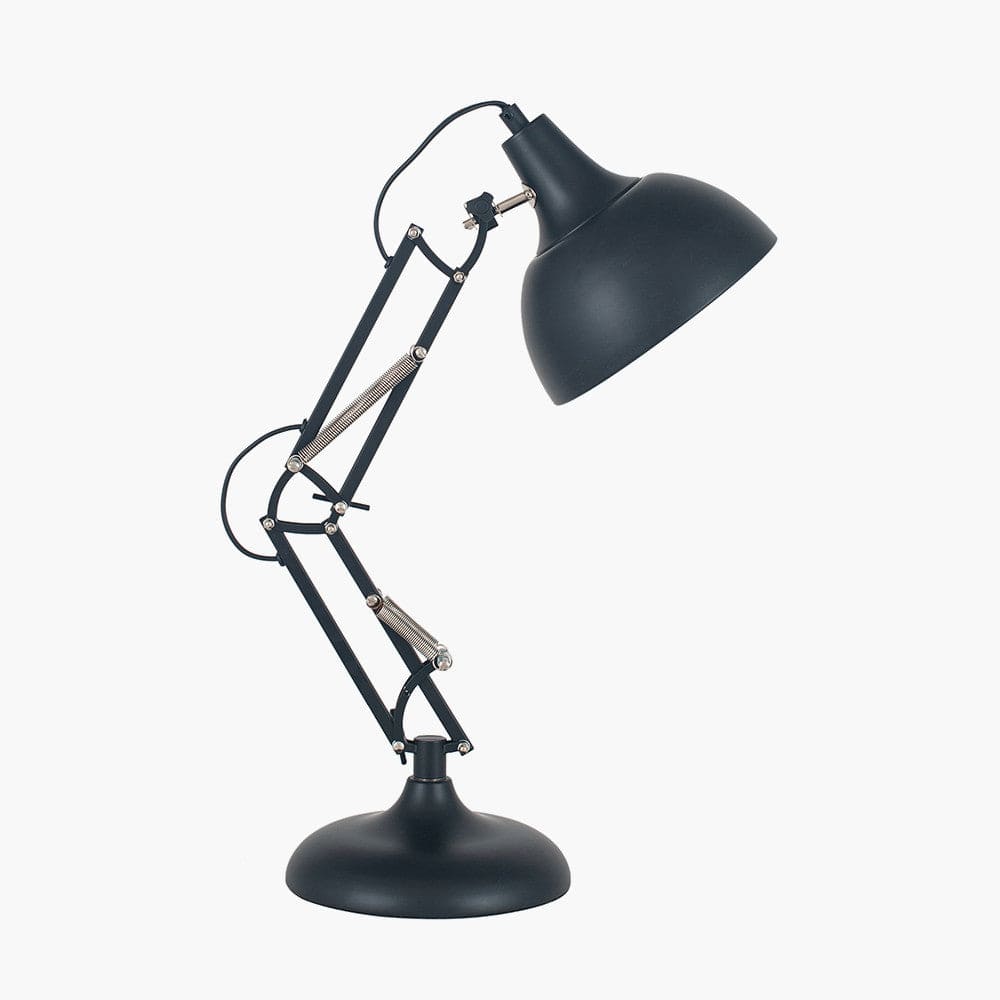 Pacific Lifestyle Lighting Alonzo Matt Black Metal Angled Task Table Lamp House of Isabella UK