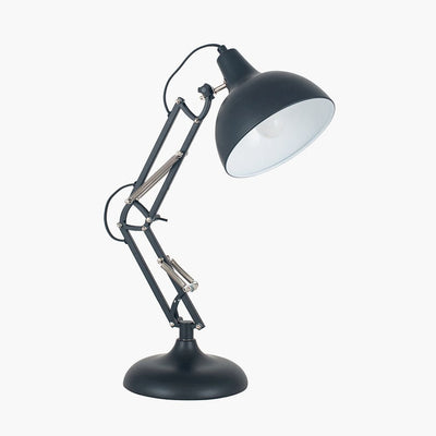 Pacific Lifestyle Lighting Alonzo Matt Black Metal Angled Task Table Lamp House of Isabella UK