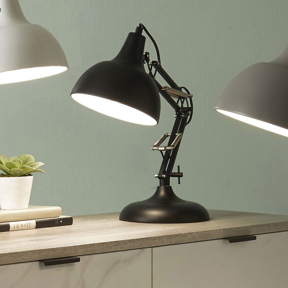 Alonzo Matt Black Metal Angled Task Table Lamp.