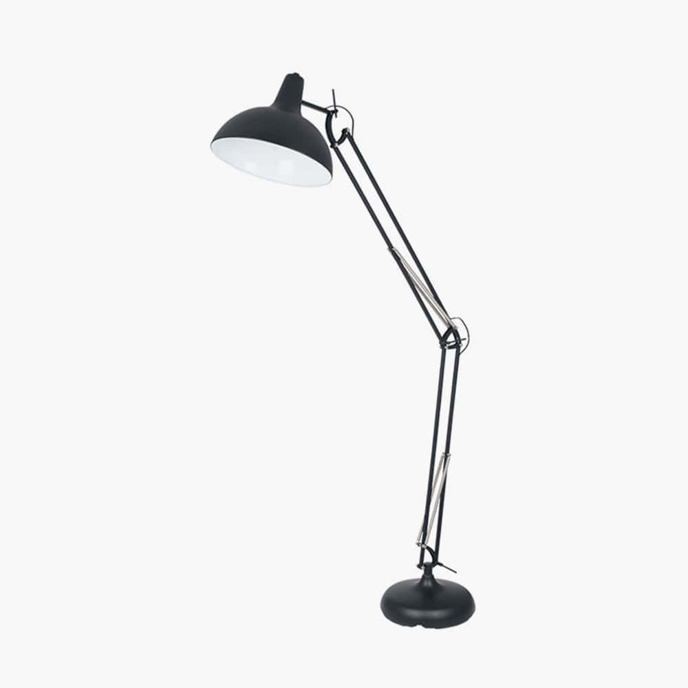 Pacific Lifestyle Lighting Alonzo Matt Black Metal Task Floor Lamp House of Isabella UK