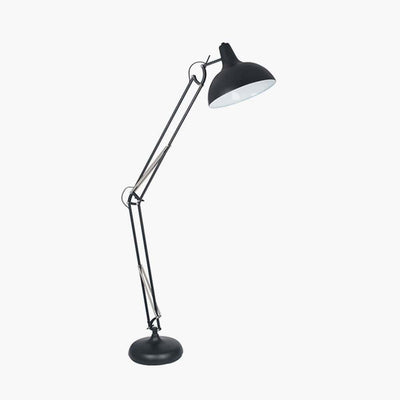 Pacific Lifestyle Lighting Alonzo Matt Black Metal Task Floor Lamp House of Isabella UK