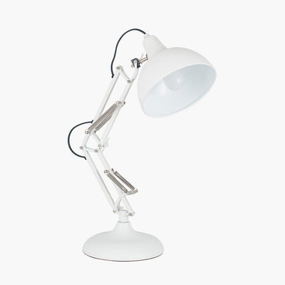 Pacific Lifestyle Lighting Alonzo Matt White Task Table Lamp House of Isabella UK