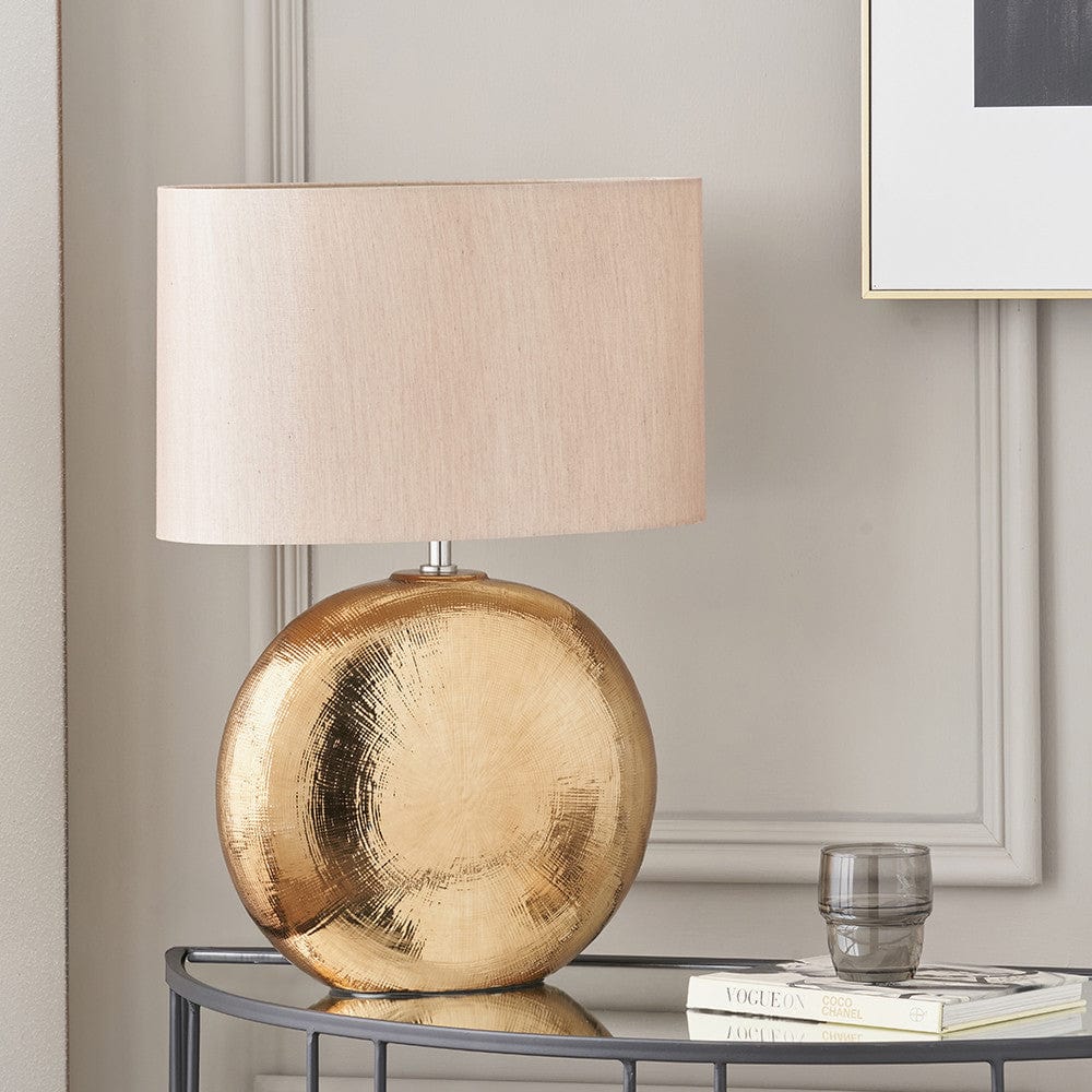 Alpha Bronze Textured Ceramic Table Lamp.