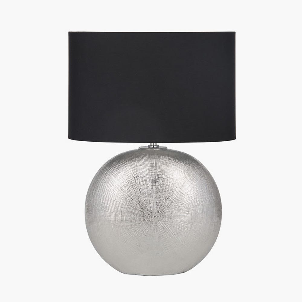 Alpha Silver Textured Ceramic Table Lamp.