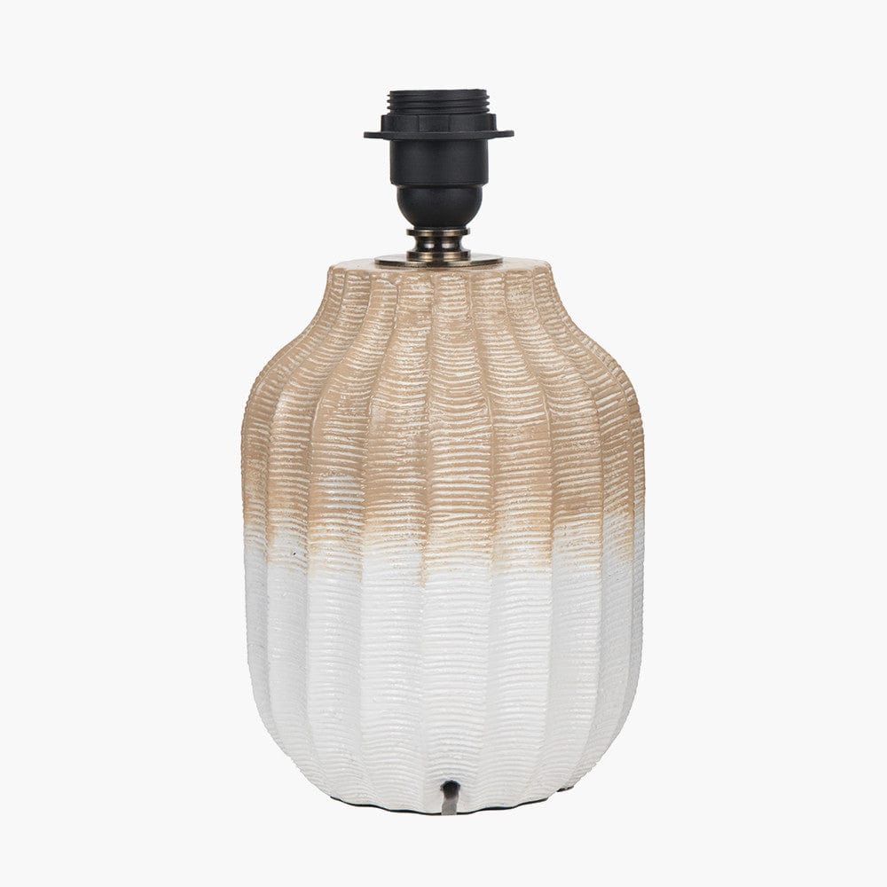 Amalia Natural Ombre Textured Stoneware Table Lamp Base.
