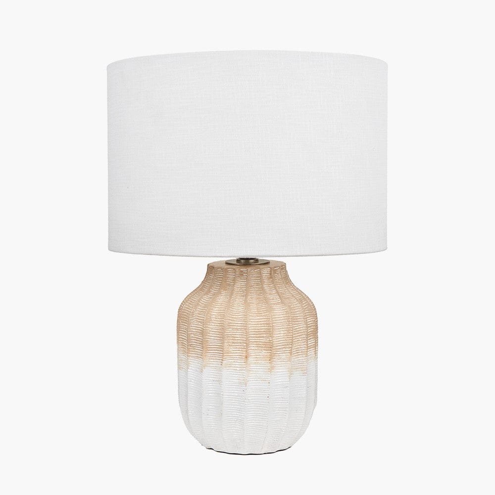 Amalia Natural Ombre Textured Stoneware Table Lamp Base.
