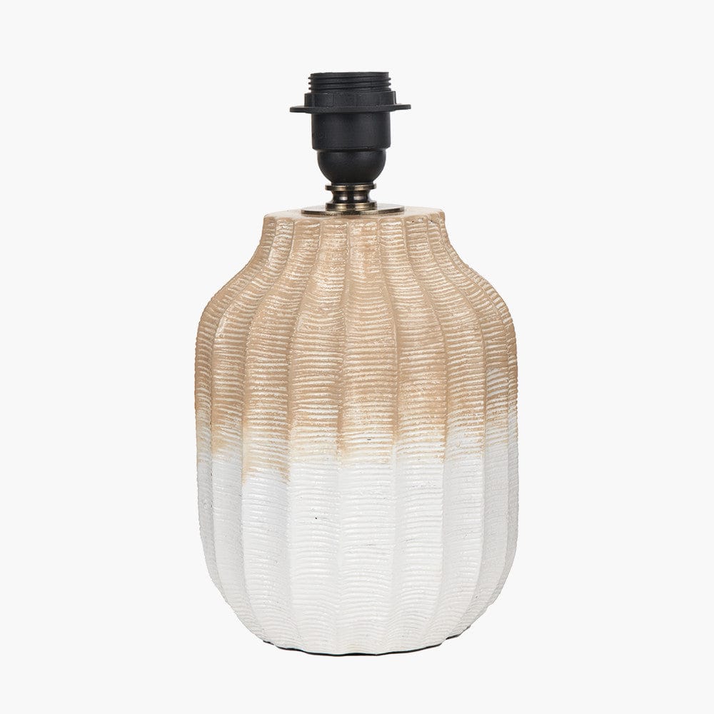 Amalia Natural Ombre Textured Stoneware Table Lamp Base.