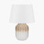 Pacific Lifestyle Lighting Amalia Natural Ombre Textured Stoneware Table Lamp Base with Adelaide 30cm Ivory Tapered Cotton Mix Lampshade House of Isabella UK