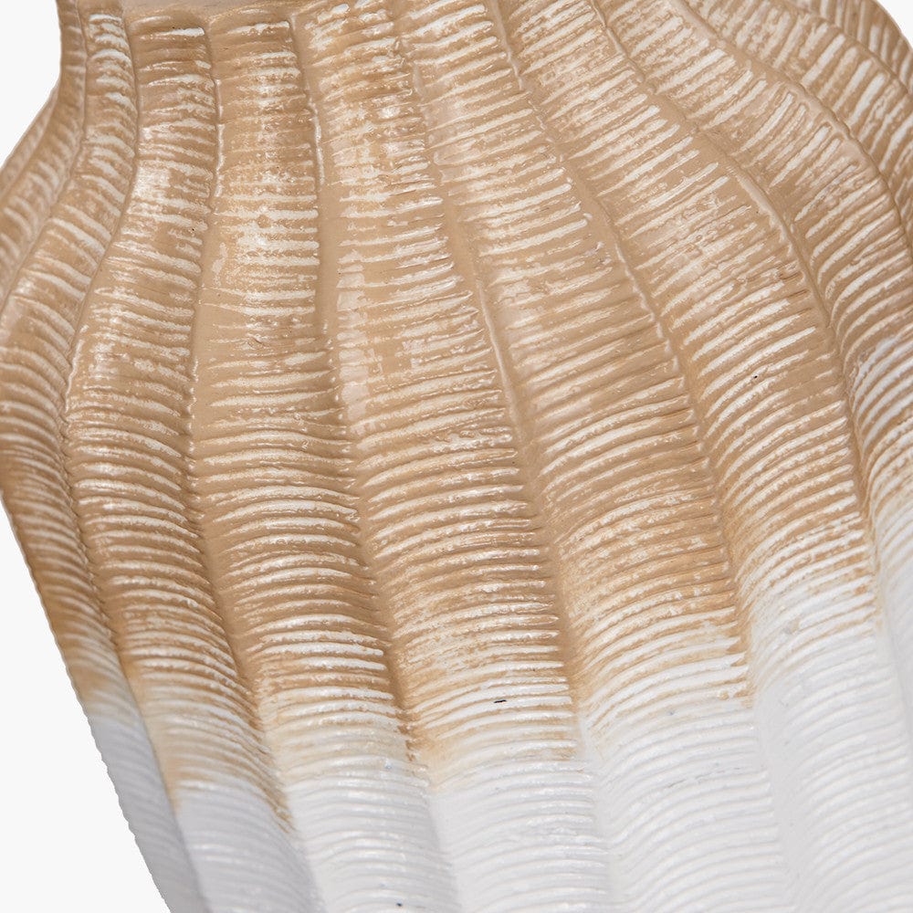 Pacific Lifestyle Lighting Amalia Natural Ombre Textured Stoneware Table Lamp Base with Harry 30cm Ivory Cotton Mix Cylinder Lampshade House of Isabella UK