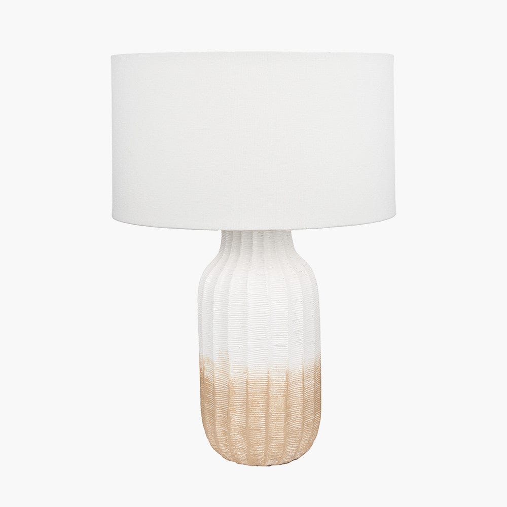 Amalia Natural Ombre Textured Stoneware Tall Table Lamp Base.