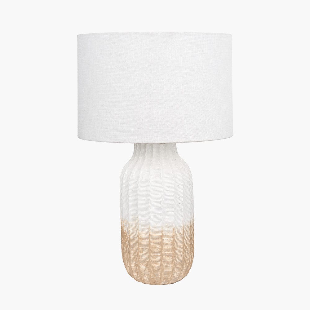 Amalia Natural Ombre Textured Stoneware Tall Table Lamp Base.