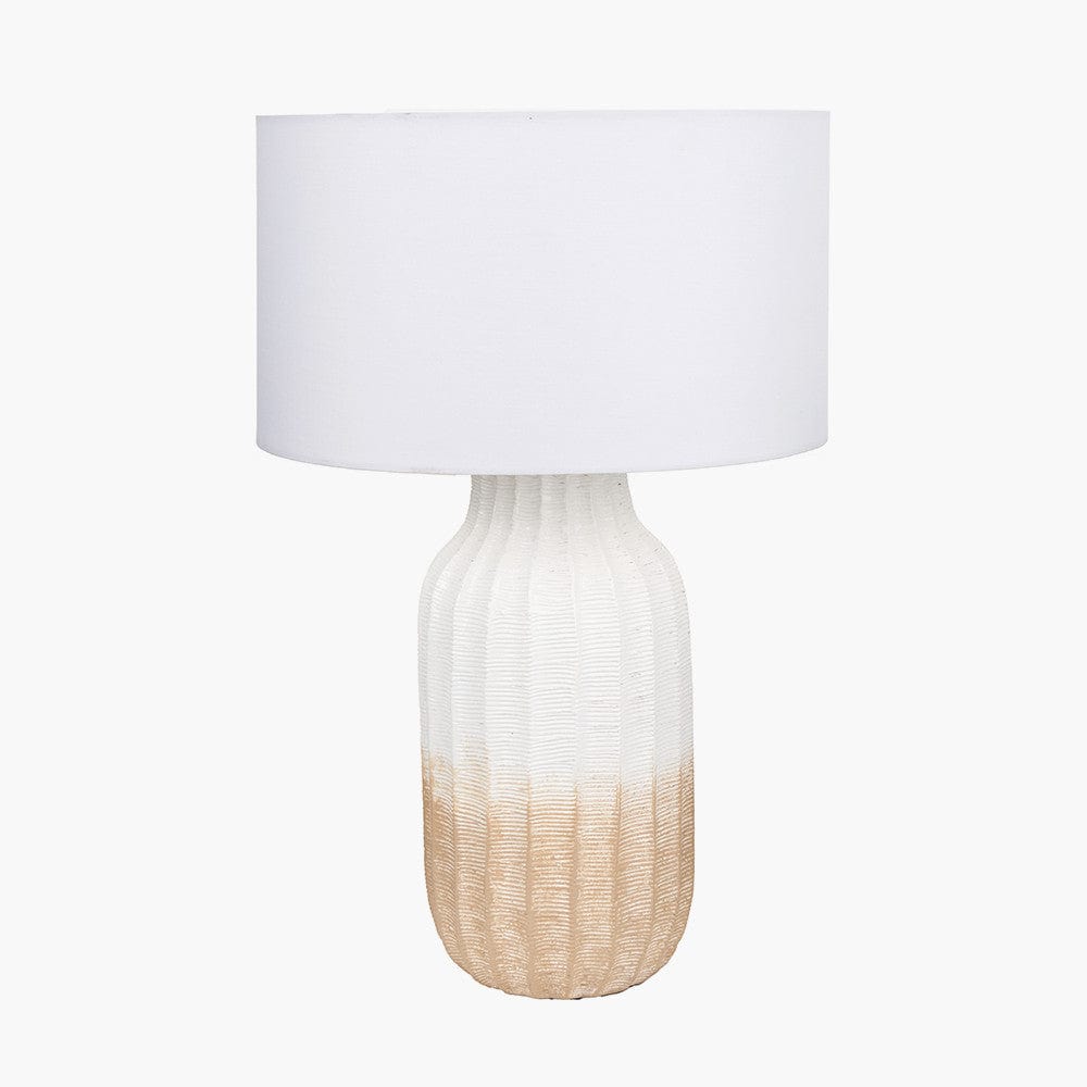 Amalia Natural Ombre Textured Stoneware Tall Table Lamp Base.