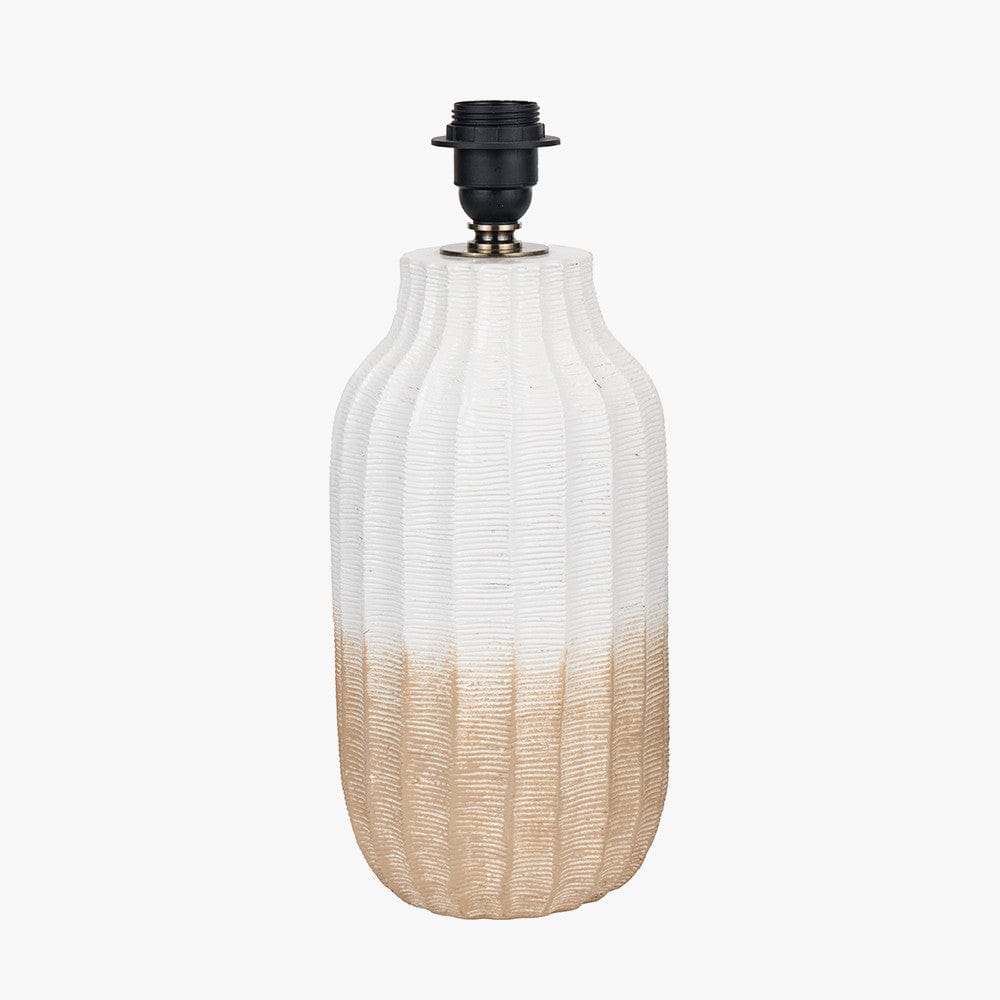 Amalia Natural Ombre Textured Stoneware Tall Table Lamp Base.