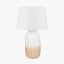 Pacific Lifestyle Lighting Amalia Natural Ombre Textured Stoneware Tall Table Lamp Base with Adelaide 35cm Ivory Tapered Cotton Mix Lampshade House of Isabella UK