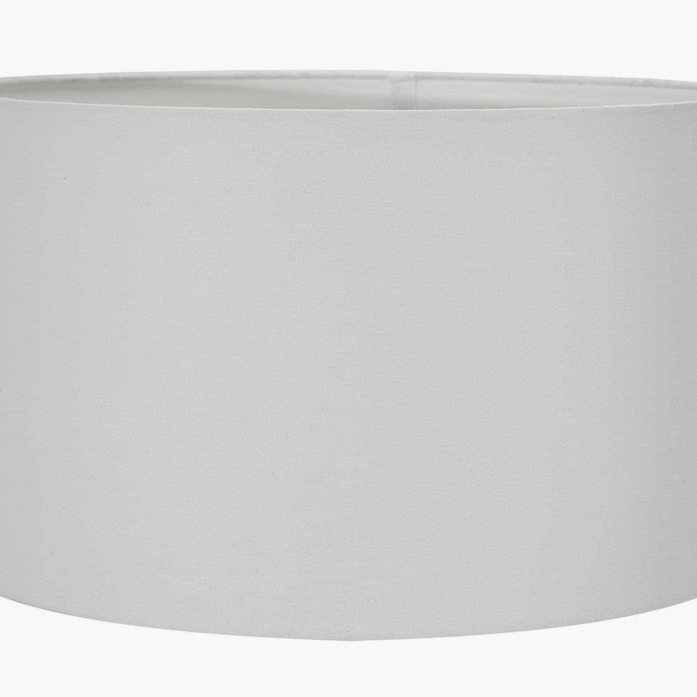 Amalia Natural Ombre Textured Stoneware Tall Table Lamp Base with Harry 35cm Ivory Cotton Mix Cylinder Lampshade.