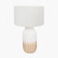 Pacific Lifestyle Lighting Amalia Natural Ombre Textured Stoneware Tall Table Lamp Base with Henry 35cm White Handloom Cylinder Lampshade House of Isabella UK