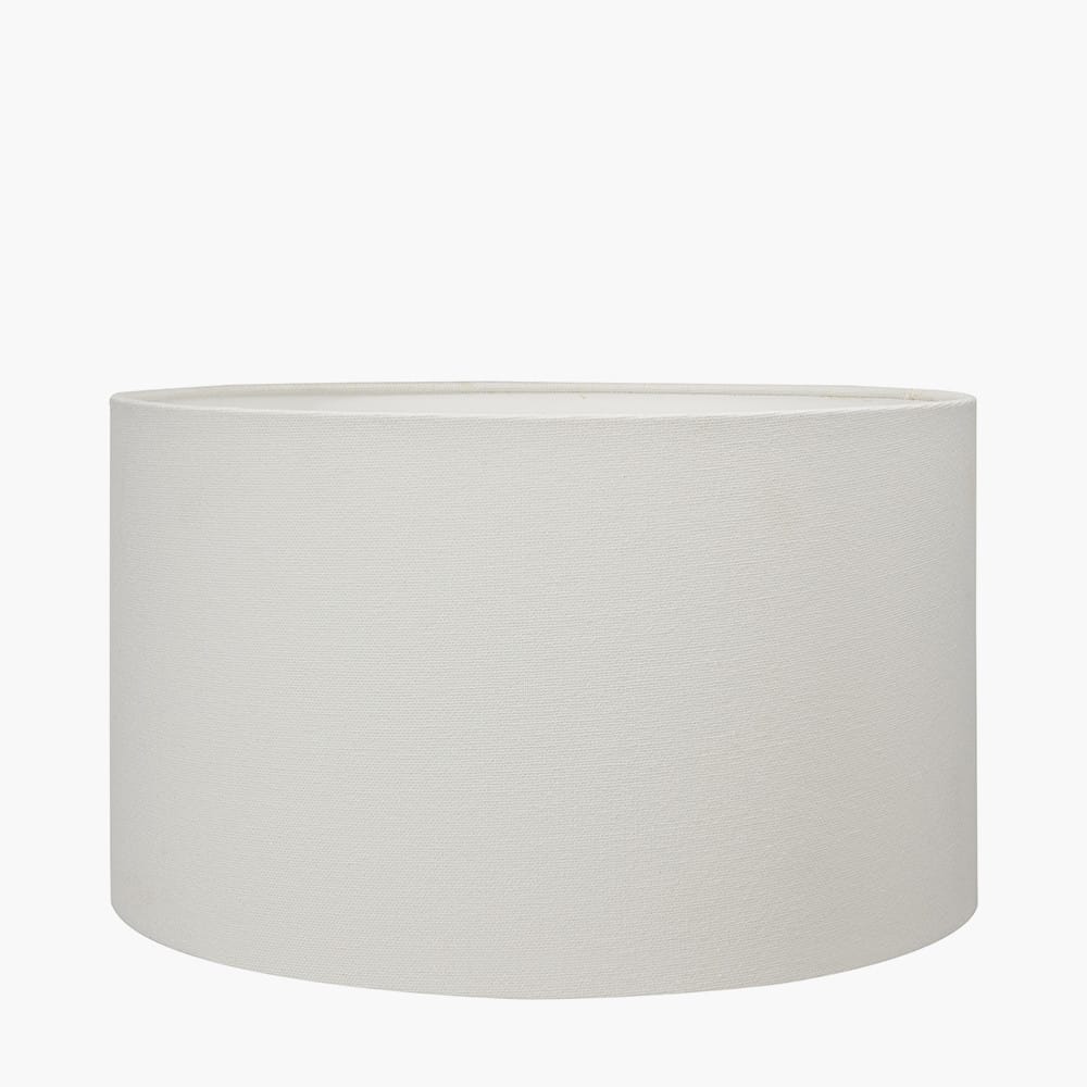 Pacific Lifestyle Lighting Amalia Natural Ombre Textured Stoneware Tall Table Lamp Base with Henry 35cm White Handloom Cylinder Lampshade House of Isabella UK