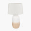 Pacific Lifestyle Lighting Amalia Natural Ombre Textured Stoneware Tall Table Lamp Base with Winston 35cm White Handloom Tapered Lampshade House of Isabella UK