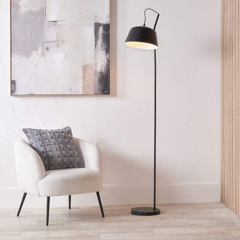 Pacific Lifestyle Lighting Amalie Black Metal Retro Task Floor Lamp House of Isabella UK