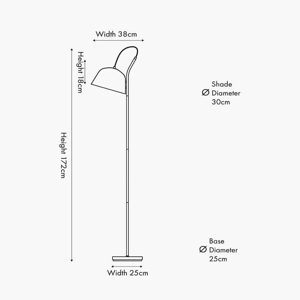 Pacific Lifestyle Lighting Amalie Grey Metal Retro Task Floor Lamp House of Isabella UK