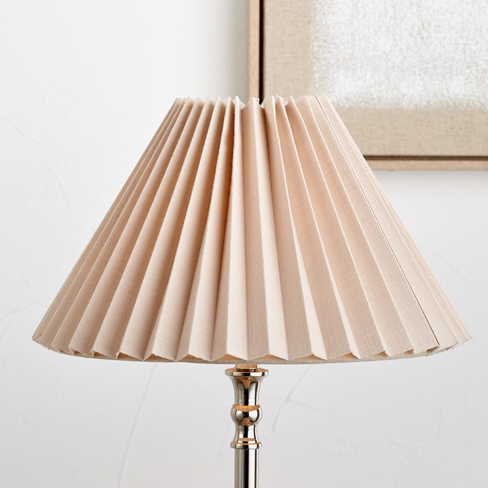 Amelia 40cm Natural Linen Hard Pleat Tapered Lampshade.