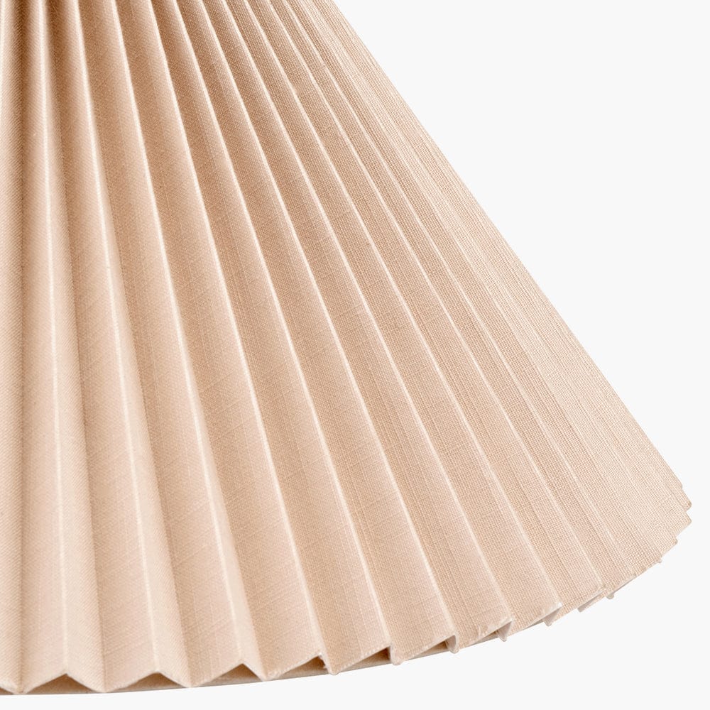 Amelia 40cm Natural Linen Hard Pleat Tapered Lampshade.