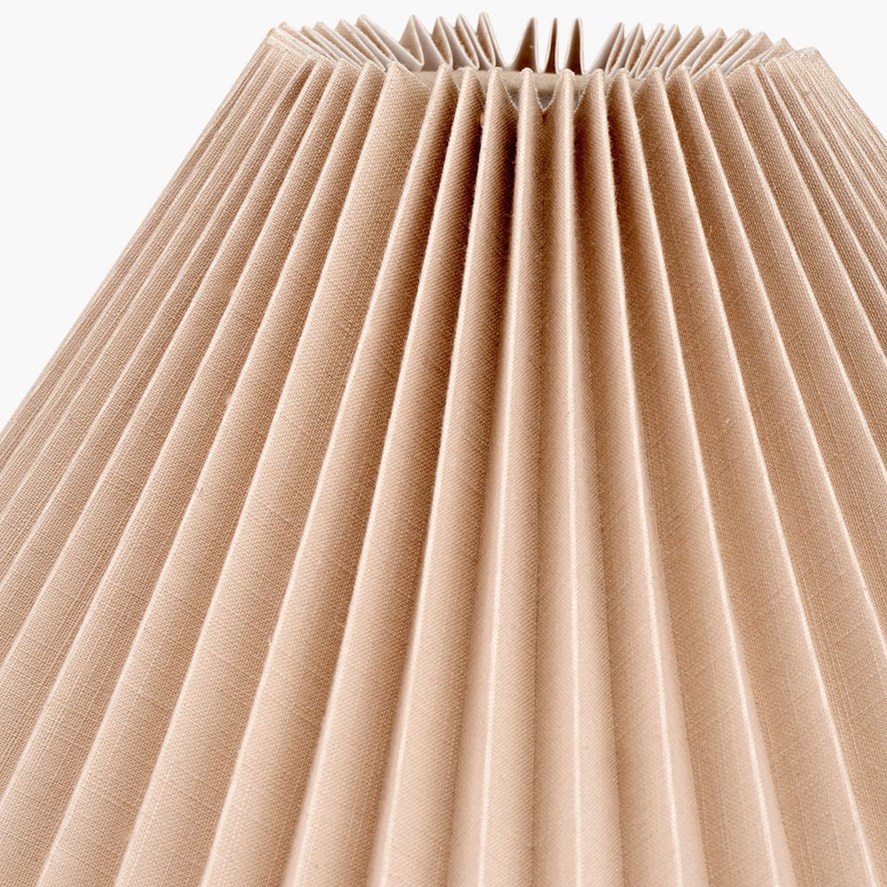 Amelia 40cm Natural Linen Hard Pleat Tapered Lampshade.