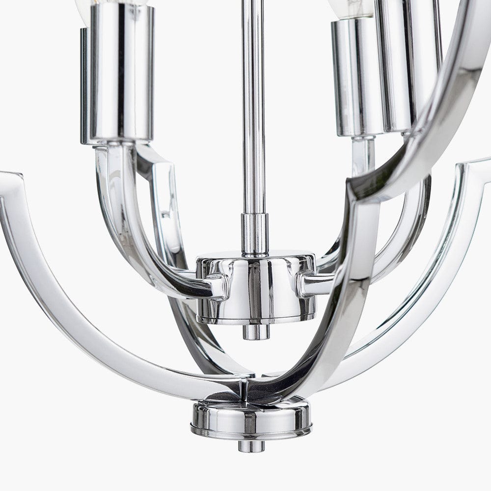 Amine Nickel Metal 4 Light Fleur De Lys Pendant.