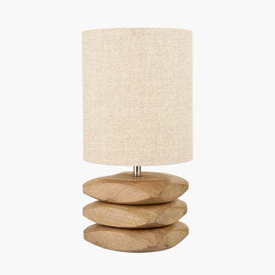 Pacific Lifestyle Lighting Amir Natural Mango Wood 3 Pebble Table Lamp House of Isabella UK