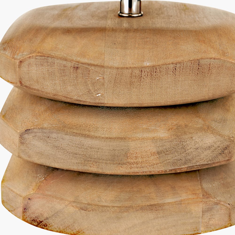 Amir Natural Mango Wood 3 Pebble Table Lamp.