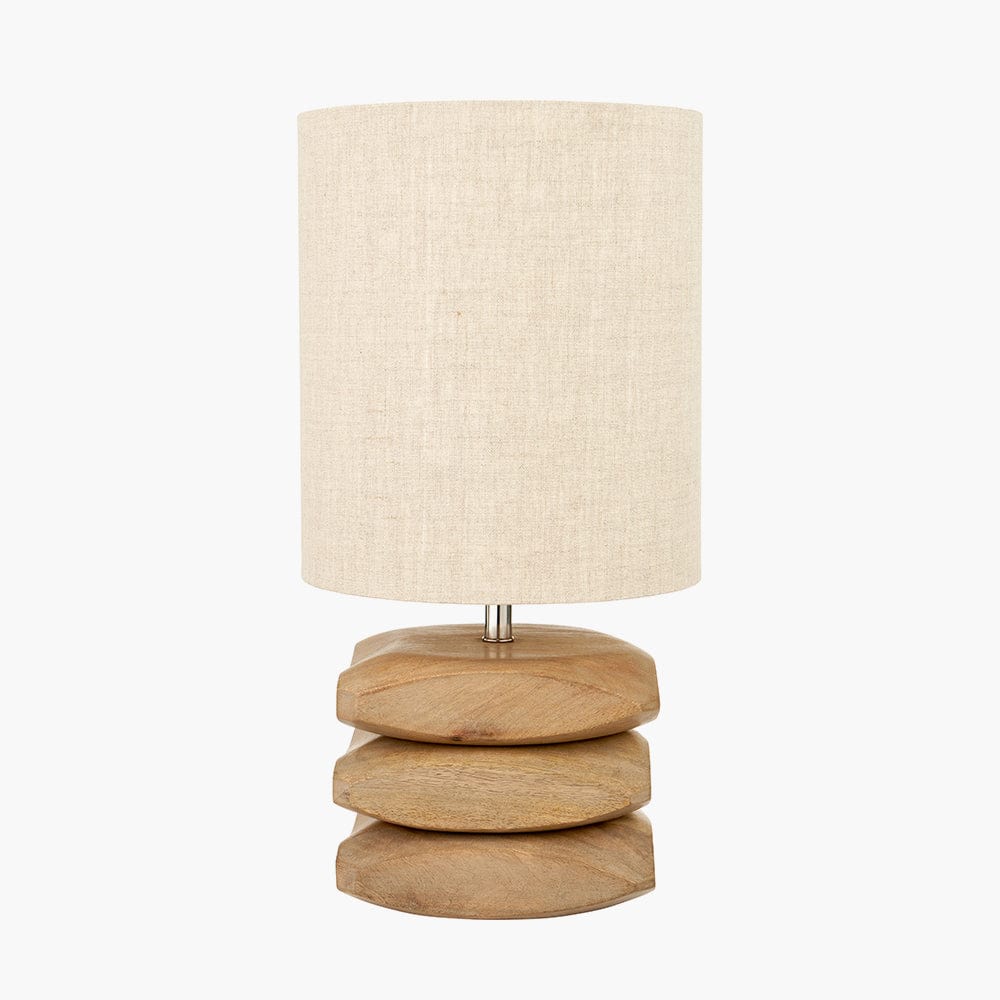 Amir Natural Mango Wood 3 Pebble Table Lamp.