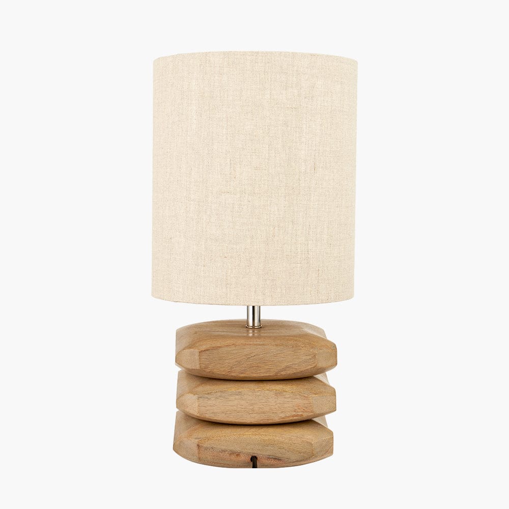 Amir Natural Mango Wood 3 Pebble Table Lamp.