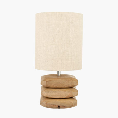 Pacific Lifestyle Lighting Amir Natural Mango Wood 3 Pebble Table Lamp House of Isabella UK