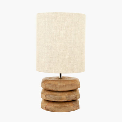 Pacific Lifestyle Lighting Amir Natural Mango Wood 3 Pebble Table Lamp House of Isabella UK