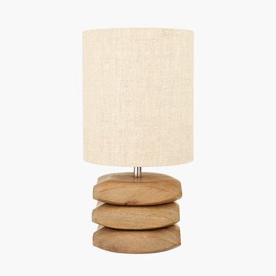 Pacific Lifestyle Lighting Amir Natural Mango Wood 3 Pebble Table Lamp House of Isabella UK