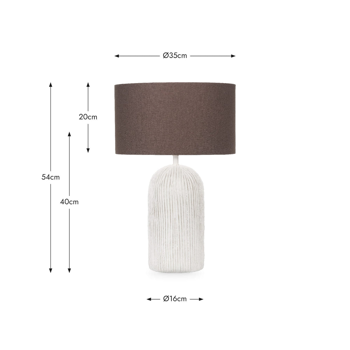 Pacific Lifestyle Lighting Ananya White Paper Mache and metal Textured Dome Table Lamp House of Isabella UK