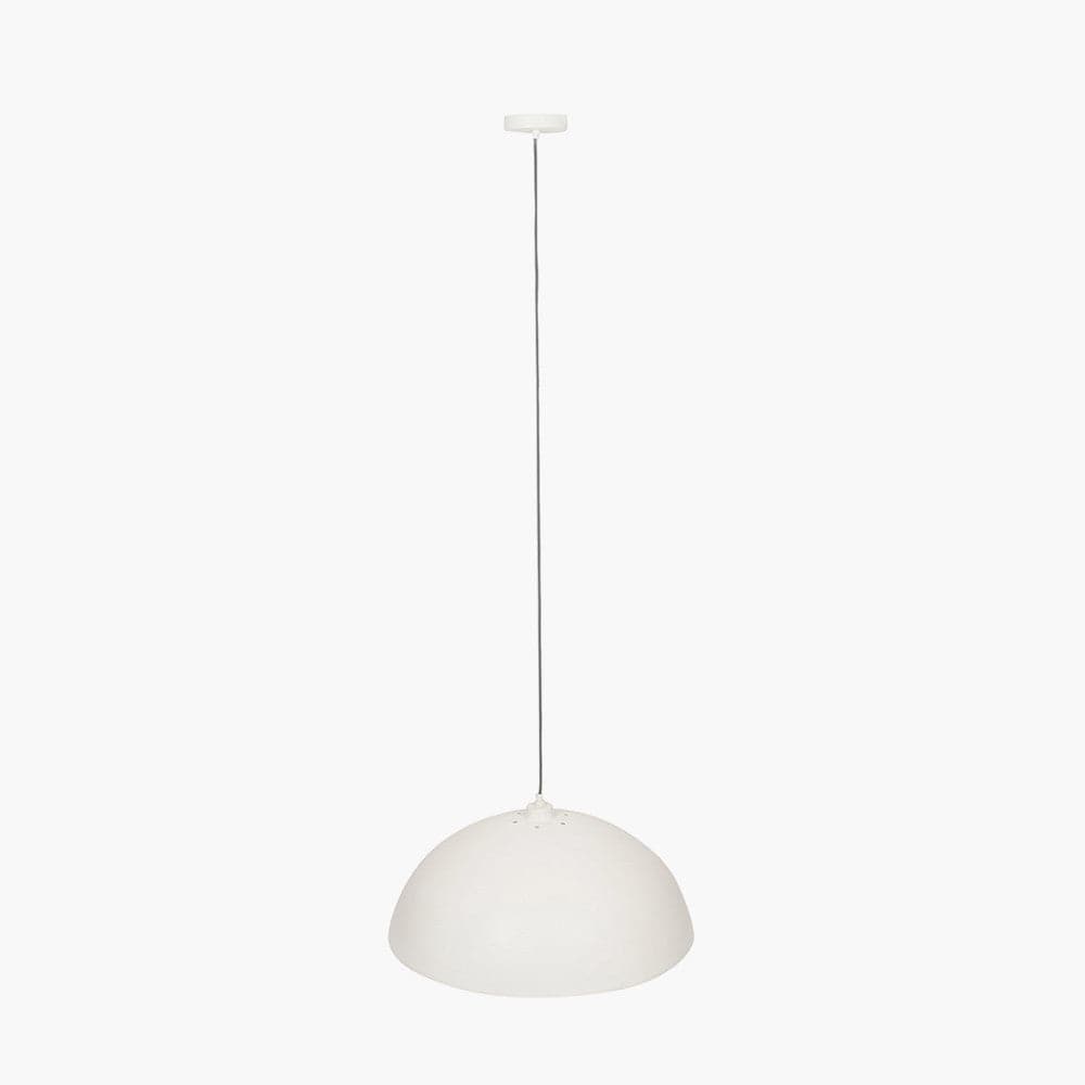 Pacific Lifestyle Lighting Anders Matt Cream and Silver Leaf Dome Pendant House of Isabella UK