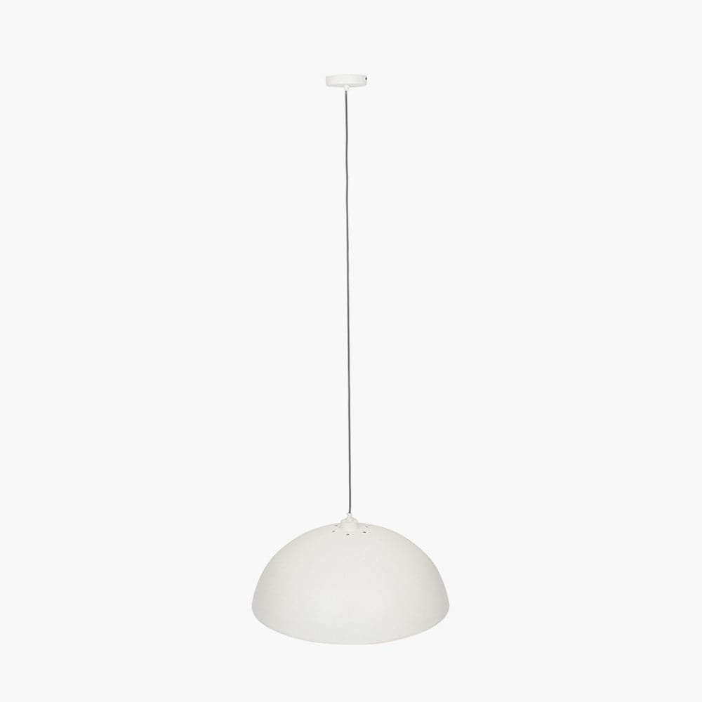 Pacific Lifestyle Lighting Anders Matt Cream and Silver Leaf Dome Pendant House of Isabella UK